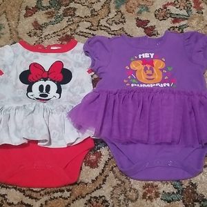 Disney Minnie Mouse Onesie (2) 18-24 months
